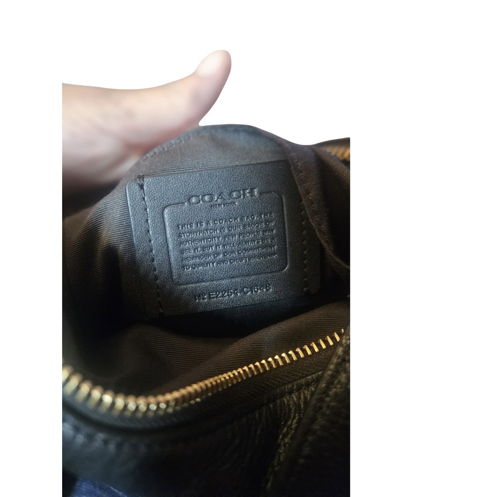 Coach Pennie Shoulder Bag Black Pebbled Leather Hobo C1648 - Picture 8 of 11